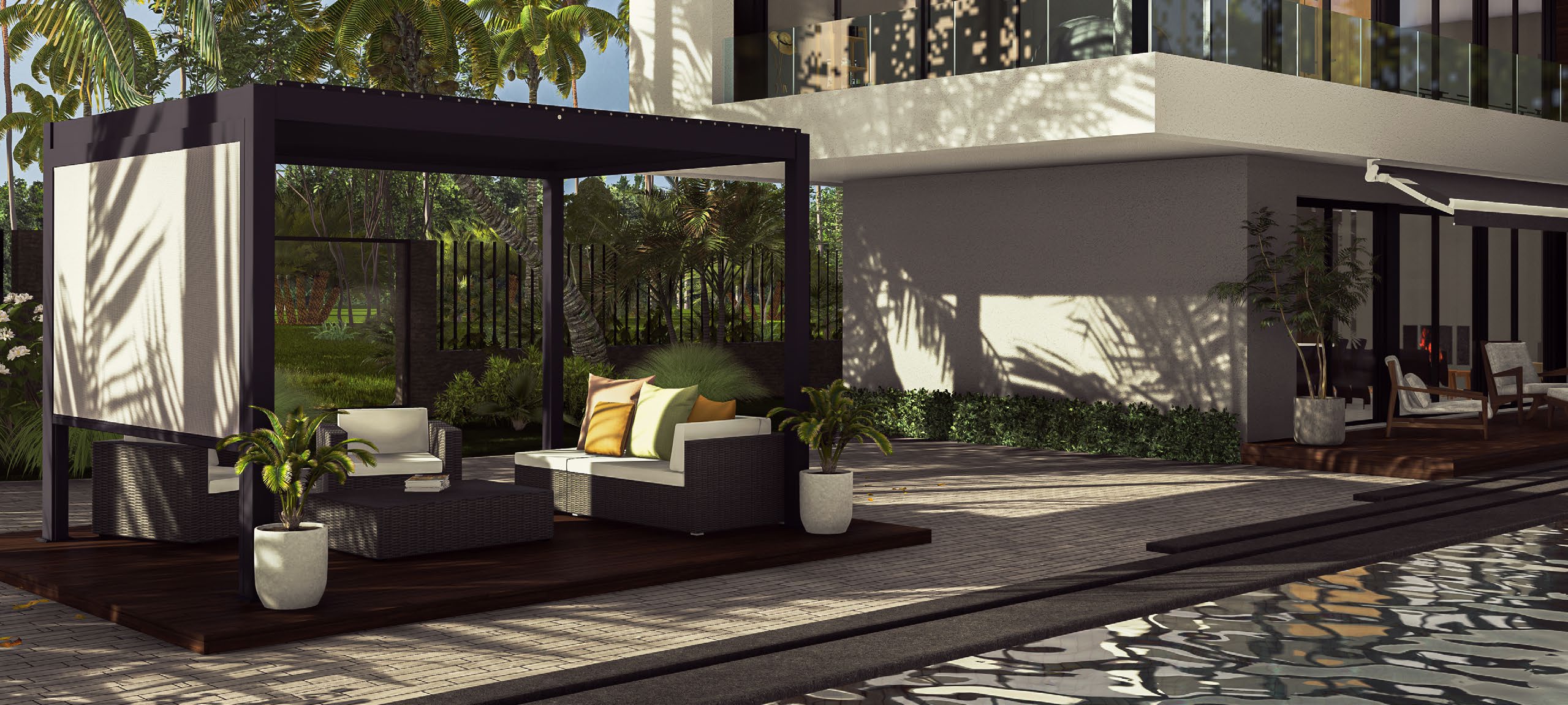 FARZ Verona pergola with side screen
